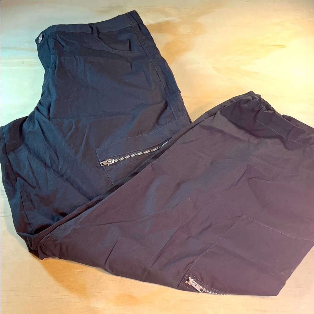 Charlotte Russe  Dark Cargo Baggy Pants with Zippers adjustable ankles Sz L